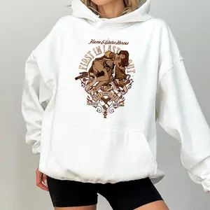 [Made in USA] First In Last Out Firefighter Hoodie, Vintage Firefighter Graphic Pullover Hoodie, Firefighter Couple Love Hoodie, First Responder Hoodie, Firefighter Hoodie Gift For Women Girlfriend Wife