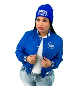 El Salvador Blue Varsity Jacket Embroidery Shield - Unisex Comfort Fit