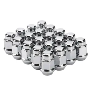20PCS 1.4 inch Chrome 1/2-20 Closed End Bulge Acorn Lug Nuts-Cone Seat-19mm Hex Wheel Lug Nut For Bronco,Liberty,Ranger,Explorer,YJ,TJ,KJ,KK,ZJ,WJ,WK,XK,MJ,XJ Aftermarket Wheels
