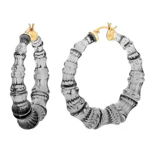 Blackberry Bamboo Hoop Earrings