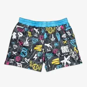 Baseball Lifestyle 101 Graffiti Drip Shorts – Street Paint Splash Energy, Junior & Adult Sizes