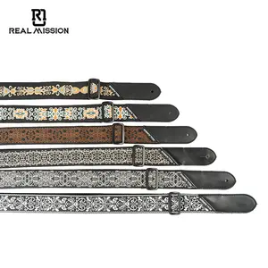 Bass&Electric Guitar Strap, Vintage Woven Embroidered Guitar Accessory for Guitar Lesson and Gig