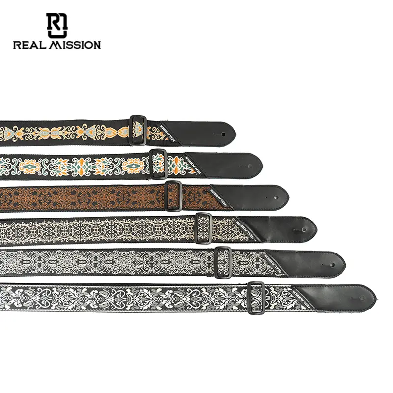 Bass&Electric Guitar Strap, Vintage Woven Embroidered Guitar Accessory for Guitar Lesson and Gig