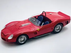 Ferrari 330 TRI-LM (No Roll-Bar - Lower Windshield) "Press Version 1962" Rosso Corsa Red with Case 1/18 Model Car by Tecnomodel