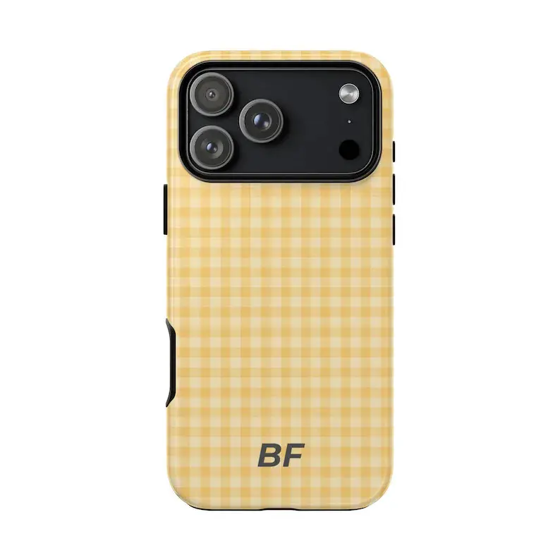 Boho Gingham Personalized Monogram Smartphone Case - Custom Minimal Silicone Hybrid Shell, Protective Shockproof Cover for iPhone Devices, Aesthetic Handheld Accessory with Initials for Her - TikTok Shop Boho Gingham Personalized Monogram Smartphone Case - Custom Minimal Silicone Hybrid Shell, Protective Shockproof Cover for iPhone Devices, Aesthetic Handheld Accessory with Initials for Her - TikTok Shop