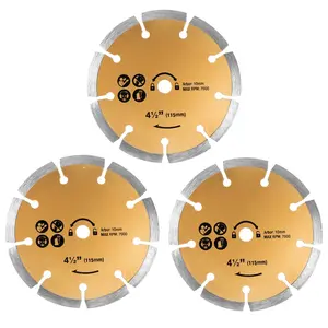 Diamond Cutting Blade, Continuous Segment Turbine Edge Dry Wet Circular Saw Blade, 3/8 Inch Tile Masonry Arbor, 1 Piece/3 Pieces
