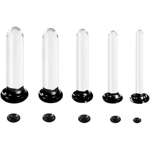 10PCS/8PCS/2PCS Glass Ear Gauges Stretching Kit 1.2mm-16mm Single Flare Plugs Comfy Stretching Body Piercing