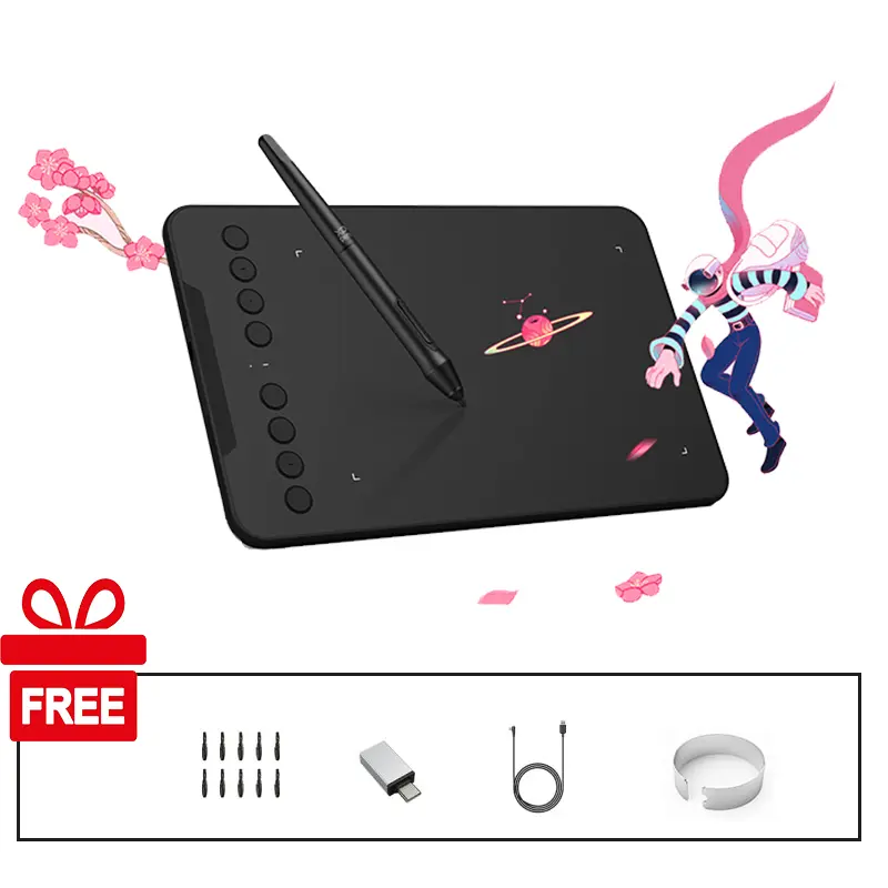 #ArtFight XPPen Deco Mini7 V2 OSU Graphics Drawing Tablet 7 x 4.37 inch 60° Tilt 16384 Pressure Level Battery-Free Passive Stylus 8 Shortcut Keys USB-C Connection Compatible with Windows macOS Android Phone Chromebook Portable