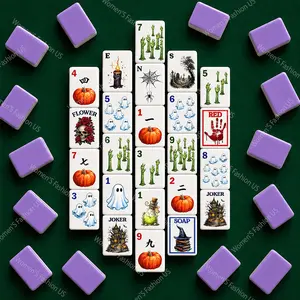 Spooky Mahjong Tile Set 152 Tiles | Halloween Board Game for Fall Parties & Gifts