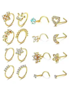 Women's Elegant Rhinestone Decorated Nose Ring, Nose Ring for Women & Girls, Casual Fashion Accessories for Party & Daily Decor, Trendy Jewelry for Gift, Nose Piercing Jewelry, Nose Cuff