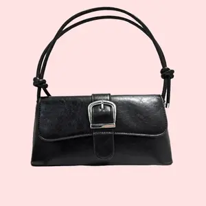 [Memorial Day Picks] Baguette bag/ Women's Handbag - PU leather/ Structured Rectangular Silhouette with Silver Buckle & Double Strap Design for Casual & Formal Occasions Adjustable Shoulder Bag Crossbody Purse work bags for women handbags