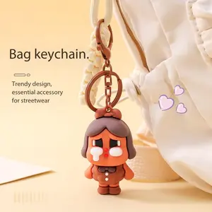 Cute Cartoon Tear Doll Keychain, Adorable Plush Toy Car Key Ring, Bag Charm Gift Set, Fun Stuffed Animal Accessory