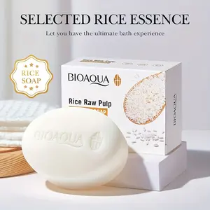 1/2/3Pc Rice Gentle Cleansing Skin Care Soap Rice Soap, Face & Bath Soap, Essential Oil Handmade Soap, Bath & Shower Oil Control, Hydrating & Moisturizing, 100g