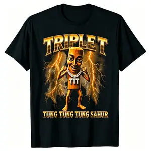 Triple T Tung Tung Tung Sahur T-Shirt Funny Graphic Tees