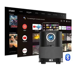 2026 Portable Android TV Projector 4K Support, Auto Focus & Auto Keystone, Streaming Apps, Smart 5G WiFi Bluetooth Projector with HDMI USB, Native 1080P Full HD, Wireless Screen Mirroring, Audio Out for Home Bedroom Movie Gaming Outdoor Party