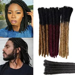 0.6cm  Width 8-18Inch wig 100% Human Hair Dreadlock Extensionsfor Men/Women, Full Handmade PermanentLoc Extensions Bundles Natural Length fake  dreads instant