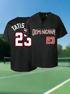 Men's Dominicana #23 Stitched Baseball Jersey, Stylish Jersey, Loose Fit Breathable Embroidered Sports Sweatshirt,All-Season Sports Top for Casual Wear, Outdoor Activities, and Parties, Baseball Shirt, Party Attire, Durable Fabric, Jersey Tee