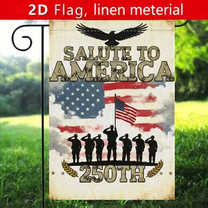 [Anniversary Decoration] American 250th Anniversary Decoration Background Garden Flag 12x18 Inch, Can Be Used as Background Decoration During the Anniversary Celebration, Double-Sided, Linen Material, No Flagpole