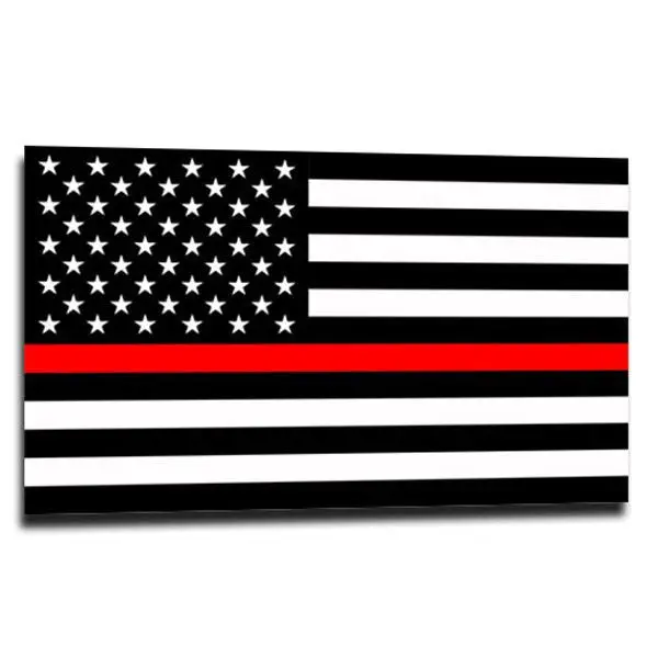 Thin Red Line American Flag Sticker - Available In Multiple Sizes