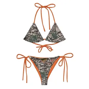 Camo Triangle Bikini Set, Camouflage Bikini Swimsuit Set, Two pieces Swimsuit 2 Pieces Bikini, Womenswear