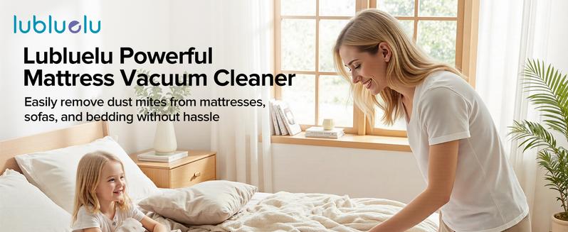【12.5Kpa Power】350W Motor Vacuum Cleaner for Bed, Sofa & Toy - Removes 100% Dust Mites, Dead Skin & Allergens in Seconds