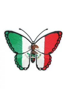 Green White and Reed Butterfly Mexico Large Decorative Patch 170097