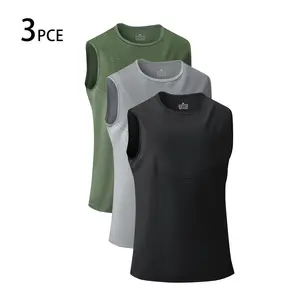 Men’s sleeveless vest/tank top for summer, quick-drying fitness tank, high stretch running sports casual training basketball T-shirt