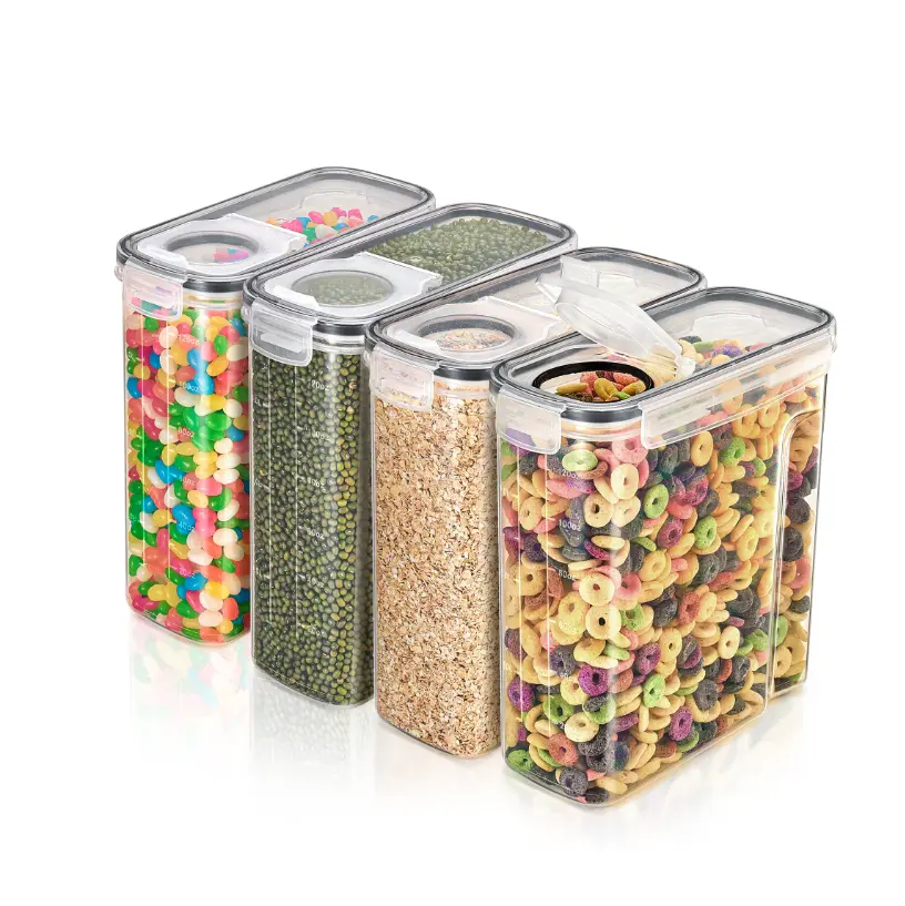Clear Plastic Cereal Dispenser, 17 Cups - Kitchen Utensils for Convenient Cereal Dispensing