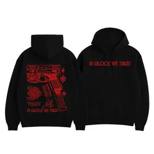 In Glock We Trust Black Hoodie - Crewneck Sweatshirt , T-shirt, Unisex Shirt, Red Color Design Unisex Daily Wear Fashionable Design