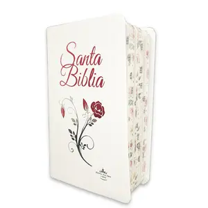 Bible para Mujer Letra Grande 12 puntos RV1960 imit piel con indice blanca canto floral