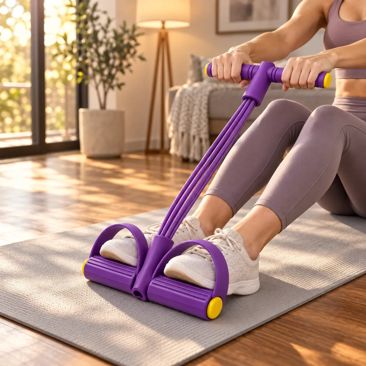 Multifunction Tension Rope, 6-Tube Elastic Yoga Pedal Puller Resistance Band for Full-Body Workout at Home Gym, Sit-up & Abdominal Training Equipment.