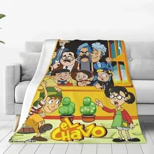 El Chavo Del Ocho Cartoon Blanket Ultra Soft Flannel Cozy Warm Breathable Bedroom Couch Sofa Travel Winter Throw Quilt Decor Birthday Gift Christmas Gift for Kids Teens Fans Men Women Mexican Comedy Style