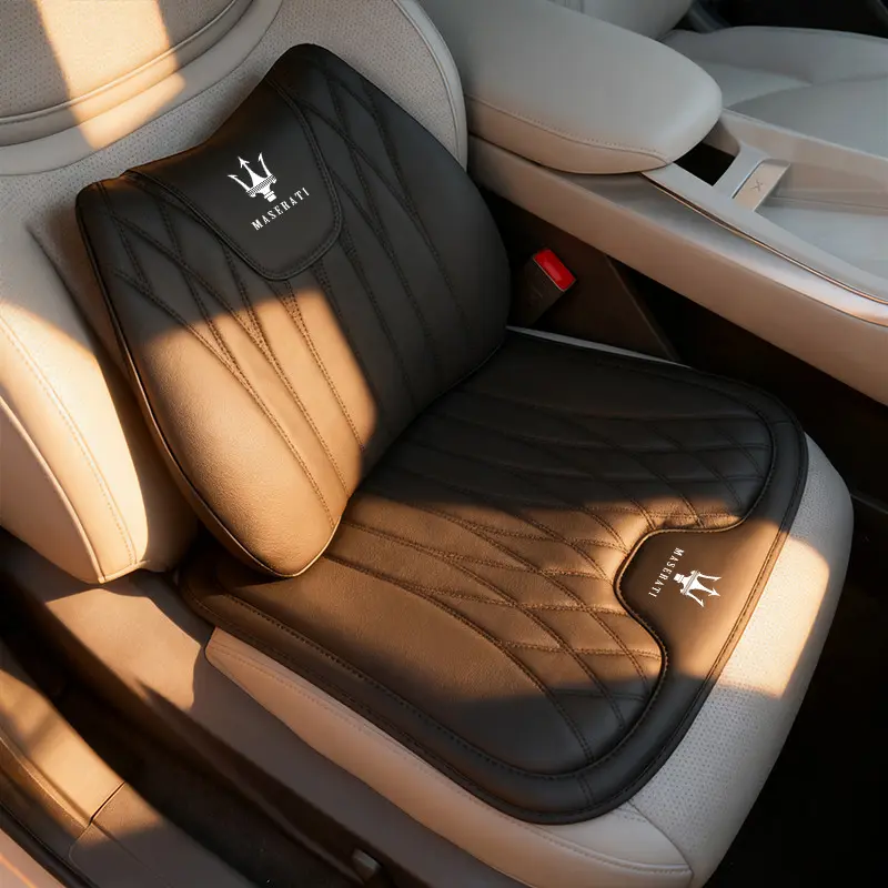 Car Interior Seat Cover, Car Interior Cushions, Breathable Leather Cushion Lumbar Support Anti Slip Accessories, Automotive Interior Cushion For Maserati Levante Ghibli Quattroporte GranTurismo