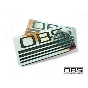 "Four Line" Classic Pillar Emblem - with OBS Billet wording - Regular Engraved - Machined Billet - Sold as a Pair