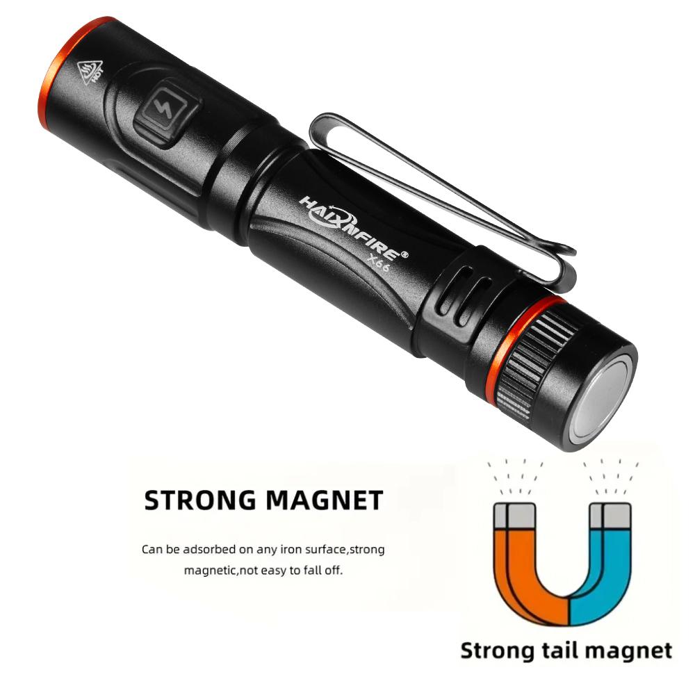 HaixnFire X66 LED Pen Flashlights, Lightweight, Mini, Waterproof Pocket Flashlight with Clip, Small Flashlights for Inspection, Work, Emergency