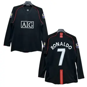 07 08Away Black Long Sleeve #7 RonaldoRetro Soccer Jersey