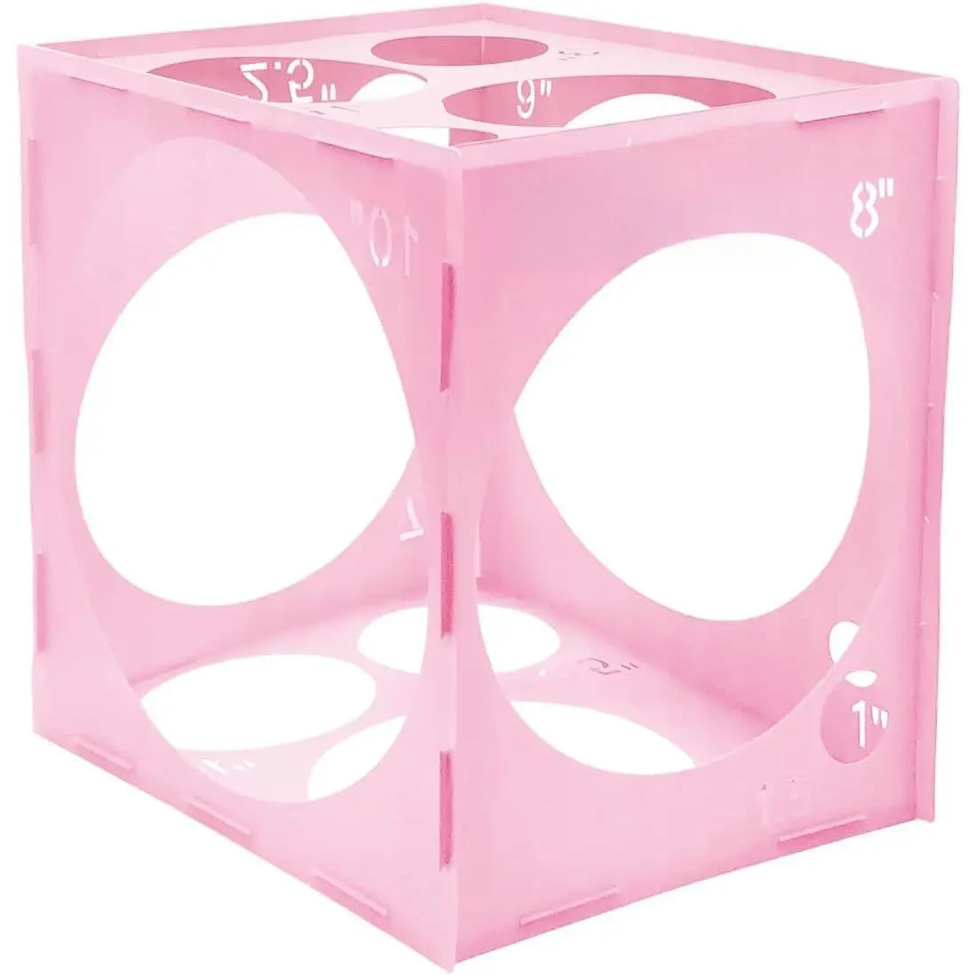 14 Holes Collapsible  Plastic Balloon Sizer Box, 1-10 Inch Balloons Sizer Cube, Balloon's Size Measurement Tools for Party Decorations