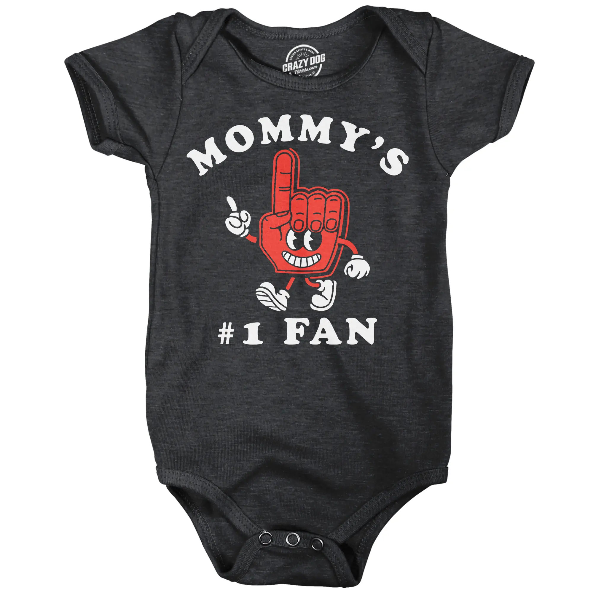 Mommys Number 1 Fan Baby Bodysuit Funny Sarcastic Mothers Day Graphic Novelty Jumper For Infants Funny Baby Onesies Mother's Day Clothes for Baby Novelty Onesie Black -