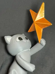 Gray Cat Christmas Tree Topper 11.5" Tall 6.5" Wide Perfect for Festive Decorations