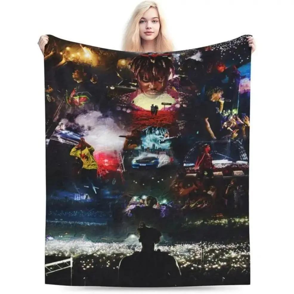Juice Music Wrld Blankets Throw Blanket,Best Fleece Blankets and Throws for Better Sleep, Easy Care Blanket Air Condition Blanket 50"X40"