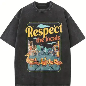 Comfort Colors Funny Momma Ducks and Babies Respect The Locals Shirt, Magic Kingdom Tee, Cute Animal Lovers Gift, World Family Trip Outfit