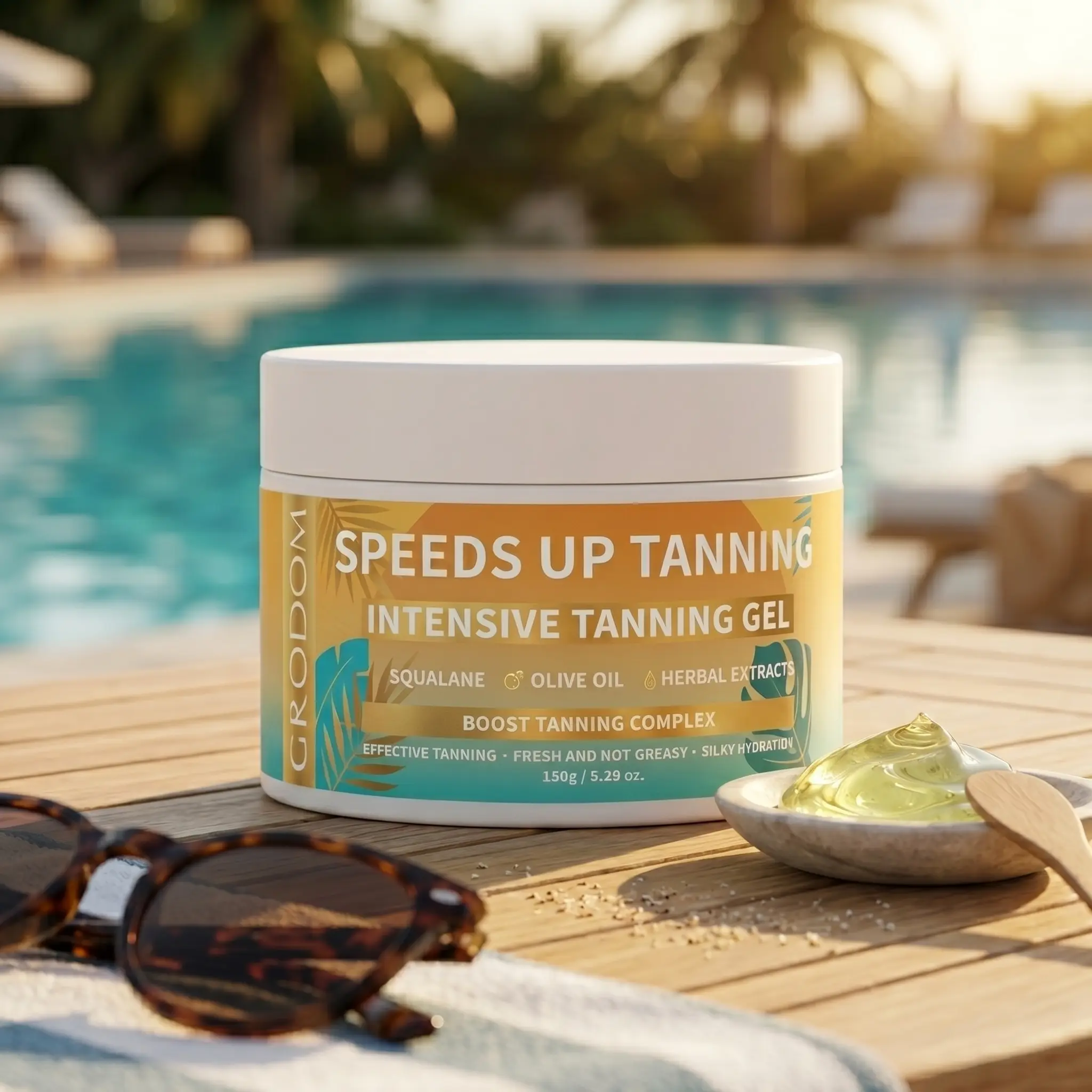 【Summer Deals】Tanning Gel – 5.29oz Fast Tan Accelerator for Outdoor Use | Moisturizing, Smooth Finish, Water-Resistant Body Care Radiant Moisturizer, Hydrating Intensive Tanning, Tan Intensifier, Bronzing Tan Accelerator