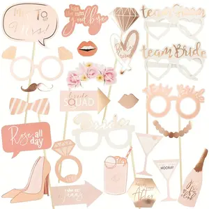 25-Piece Fun Creative Photo Props Set, Perfect for Weddings, Engagements, Singles Parties, Ideal for Brides, Adds Festive Atmosphere