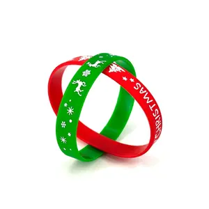 Reusable Holiday Silicone Wristbands - Unisex Party Favors