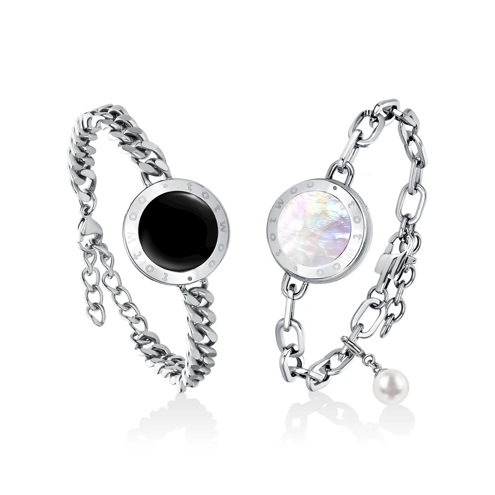 TOTWOO Soulmate Long Distance Touch Bracelets for Couples Vibration & Light Up Pairing Bracelet, Long Distance Relationship Gifts for Girlfriend, One-to-One Bluetooth Pairing via App