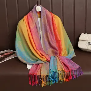 Multicolor Pashmina Raver Silk Shawl – Cozy, Stylish & Versatile for Festivals & Raves RUNMEIFA