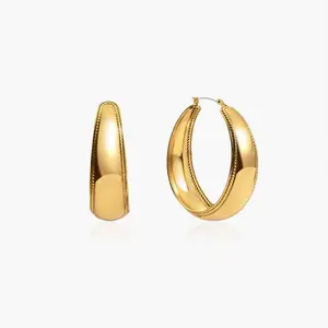 en route Orin Large Hoop Earrings, Polished Gold or Silver Finish with Rope-Textured Trim, Bold Statement Piece for Powerful and Fluid Styling