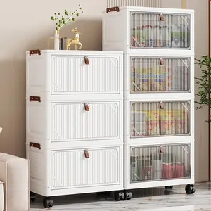 Home storage cabinet, living room storage cabinet, multi-layer toy rack, flip-top snack cabinet, floor-standing kitchen storage box
