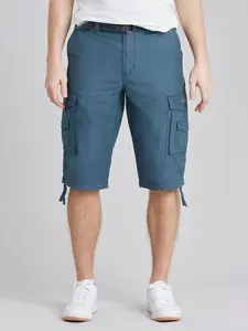 Cordova Men’s Cargo Messenger Shorts – Below-the-Knee Utility Shorts with Belt & Multi-Pocket Design