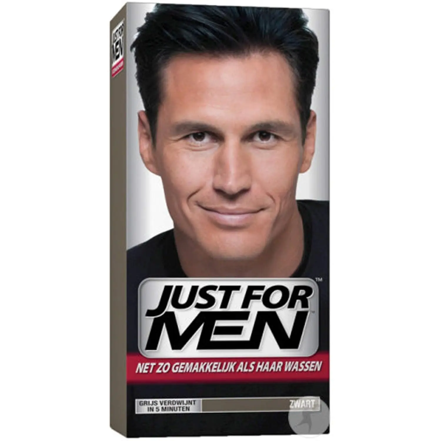 Just For Men Shampoo-In Hair Color, H-55 Real Black Permanent Dye Kit for Men, Targets Gray with Chamomile & Aloe, Dyeing Hair, Dark Hair Permanent Color
